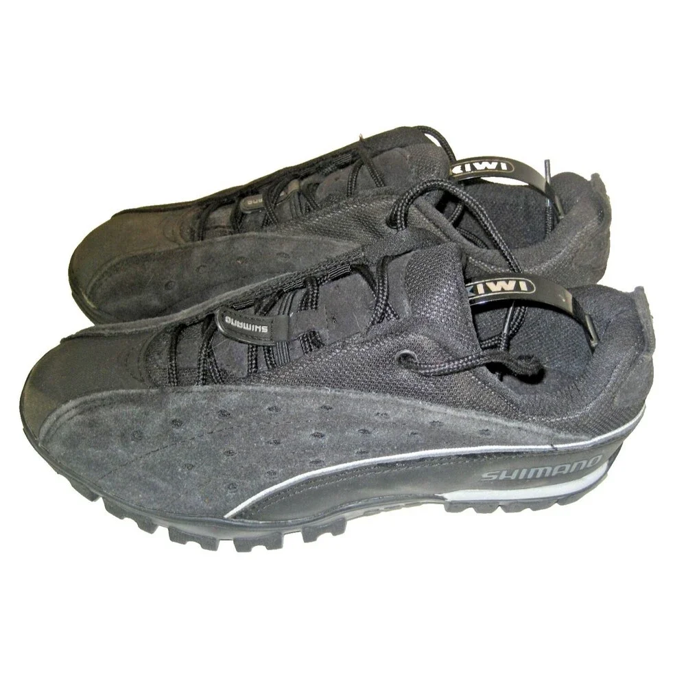 Mens Shimano SPD Black Cycling Biking Shoes w SM-SH51 Shimano Cleats sz 7